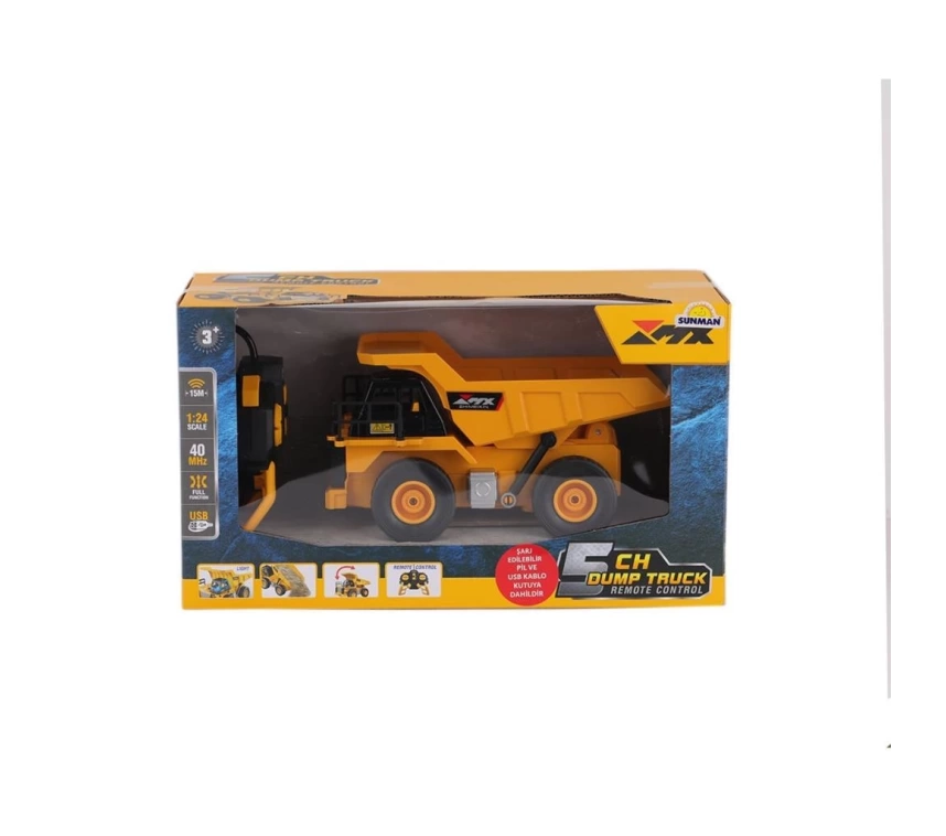 Nessiworld 5082 SUN-RST-RC İŞ MAKİNESİ 1 24 DAMPERLİ KAMYON FF IŞIKLI 5CH 3 7V USB 40MHZ