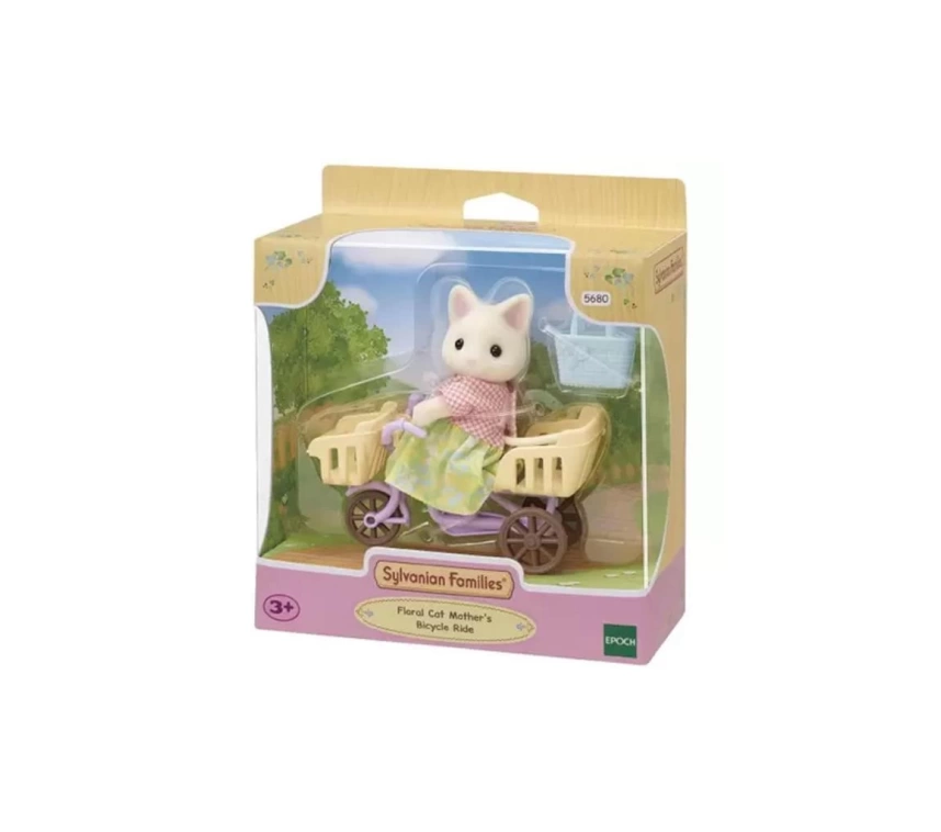 NessiWorld 5680SylvanianFamiliesÇiçekliKediAnneveBisikleti+3yaş