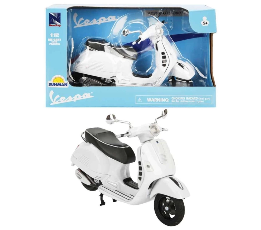 Nessiworld 57243 SUN- Vespa  GTS 300 Super Beyaz Motor 1:12