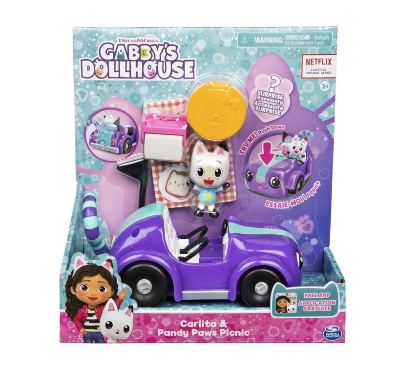 Nessiworld 6062145 Gabbys Dollhouse Pandy Paws ve Carlita Araba