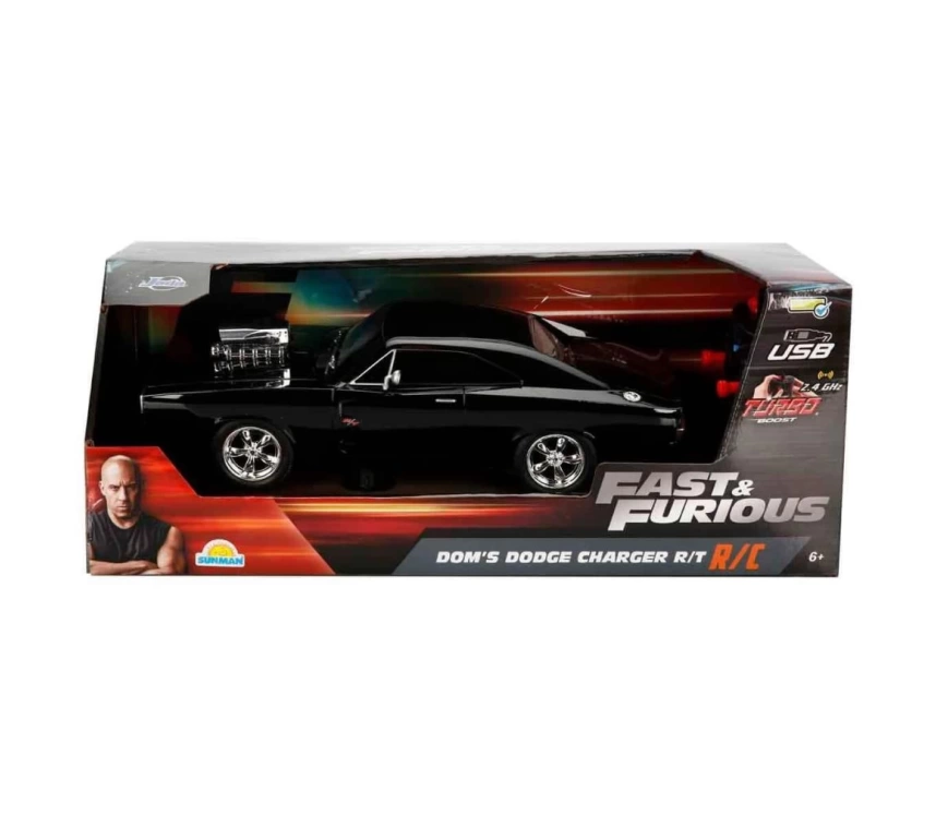 Nessiworld 6492 1:16 Fast & Furious Dom’s Dodge Charger R/T USB Şarjlı Uzaktan Kumandalı Araba