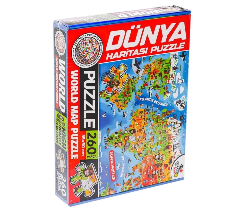 Nessiworld 7375 Dünya Kültür Haritası Puzzle -Totteriq