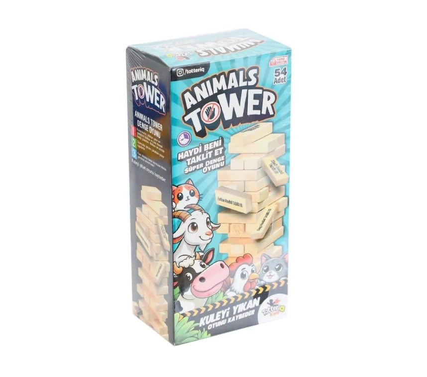 Nessiworld 7378 Animals Tower Süper Denge Oyunu 54 Parça -Tottreiq