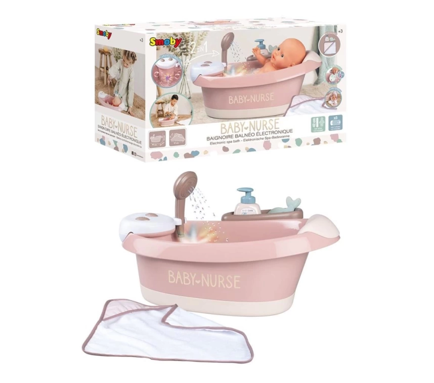 Nessiworld 7600220368 Baby Nurse Sesli ve Işıklı Balneo Banyo Seti -Simba