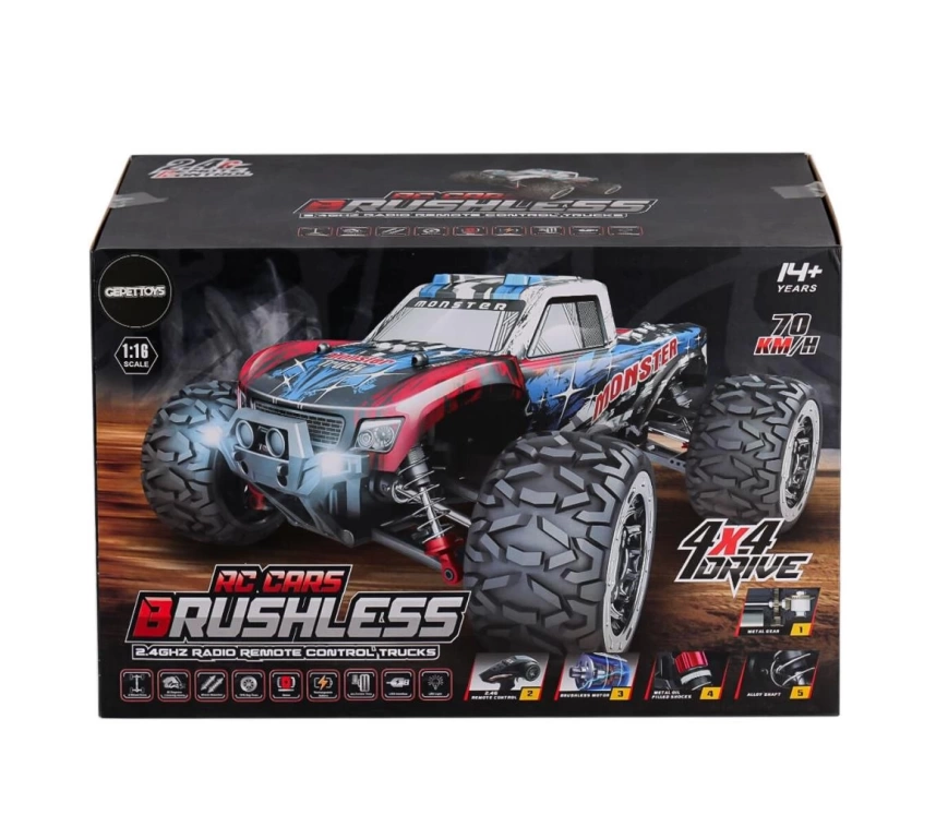 Nessiworld  866-1602 Kumandalı 1:16 70 km/h Brusless Araba 4x4