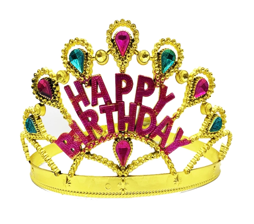 Nessiworld Altın Renk Happy Birthday Yazılı Doğum Günü Tacı 60 cm