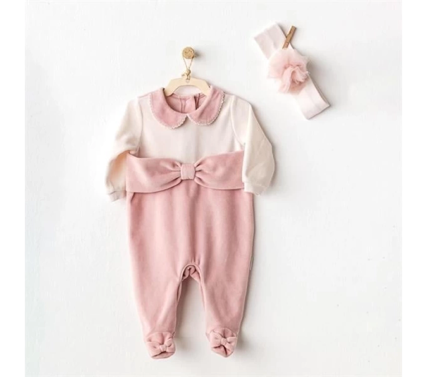 Nessiworld Andywawa AC25043 Puppy Gazelle Kadife Bebe Tulum Takım Pink