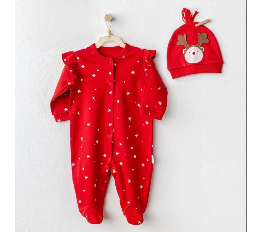 Nessiworld Andywawa AC25328 Happy Newyear Kadife Bebek Tulum Takım Red
