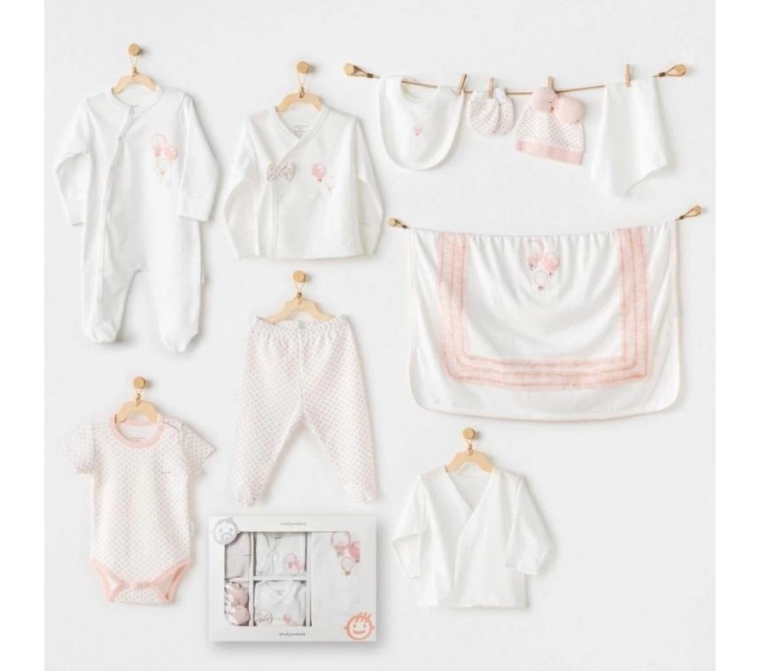 Nessiworld Andywawa AC25551 Newborn Set Pınk Baloons 10Lu Hastane Çıkışı Ekru