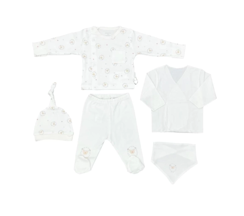 Nessiworld Andywawa AC25560 Newborn Set Tinny Ships 5Li Hastane Çıkışı Ekru