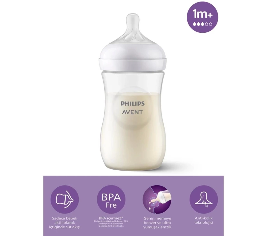 Nessiworld    Avent Doğal Tepkili Natural Response PP Biberon 260ml 1+ Ay
