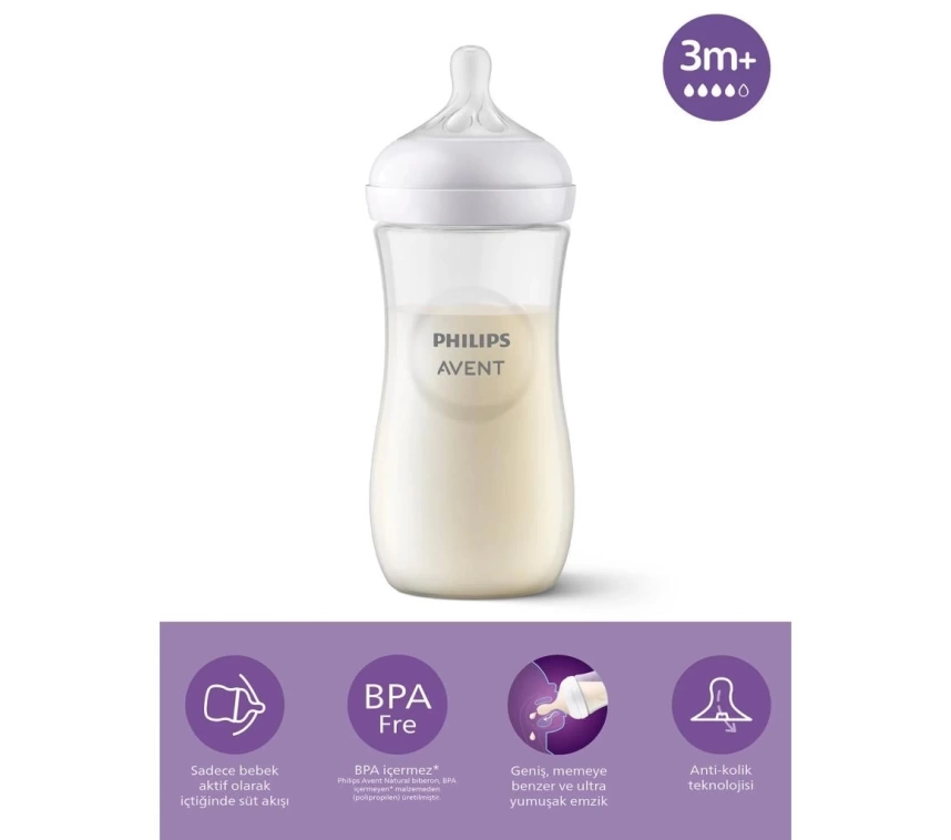 Nessiworld    Avent Doğal Tepkili Natural Response PP Biberon 330 ml 3+ Ay