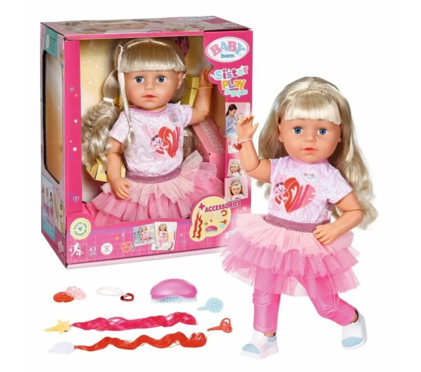 Nessiworld Baby Born Kız Kardeş Bebeği 43 cm