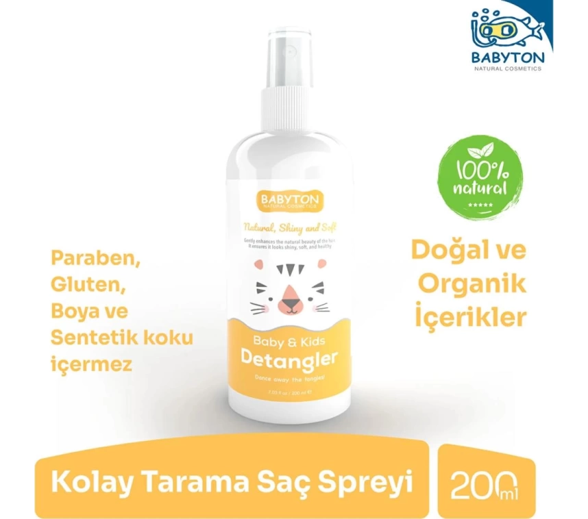 Nessiworld  Babyton Bebek ve Çocuklar İçin Kolay Tarama Saç Spreyi 200 ml
