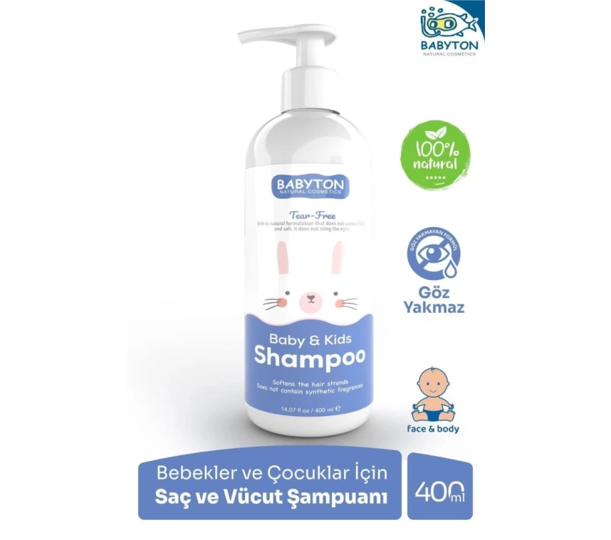 Nessiworld  Babyton Göz Yakmayan Doğal Bebek ve Çocuk Şampuanı 400 ml