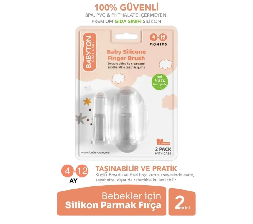 Nessiworld  Babyton Silikon İkili Parmak Fırça