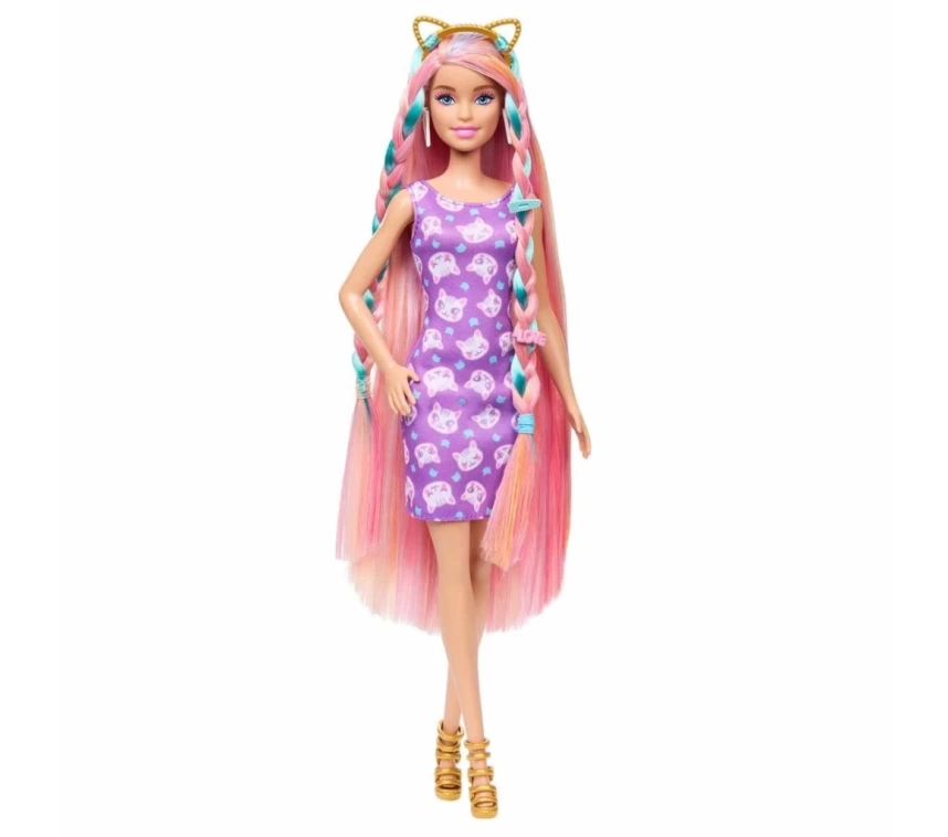 Nessiworld Barbie Upuzun Muhteşem Saçlı Bebekler Pembe Saçlı Bebek JDC85