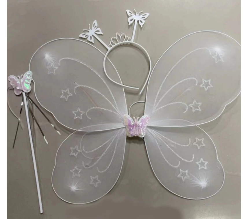Nessiworld Beyaz Renk Kelebek Kanadı Tacı ve Sopası 50x37 cm