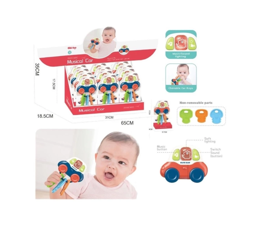 Nessiworld BIB6001-Vardem Işıklı Müzikli Anahtarlıklı Bebek Arabası