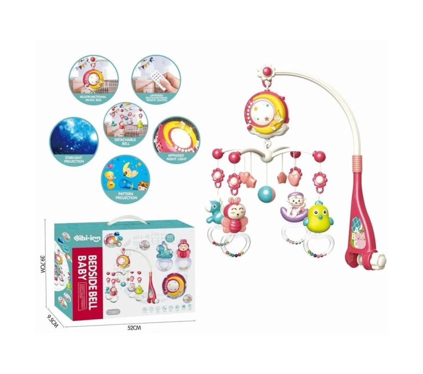 Nessiworld BIB648A54 -Vardem Işıklı Müzikli Kumandalı Kırmızı Bebek Dönencesi