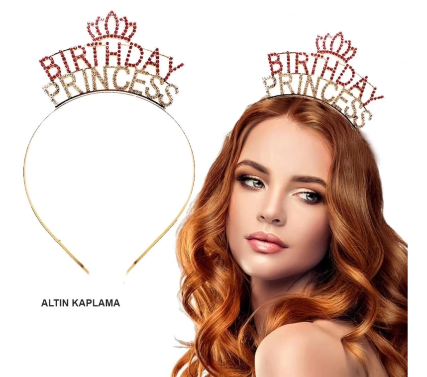 Nessiworld Birthday Princess Kristal Taç – Altın Kaplama