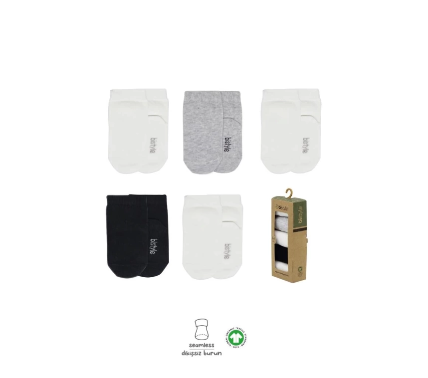 Nessiworld Bistyle 5li Penye Soket Kutulu Basic Çorap 10131 Gri