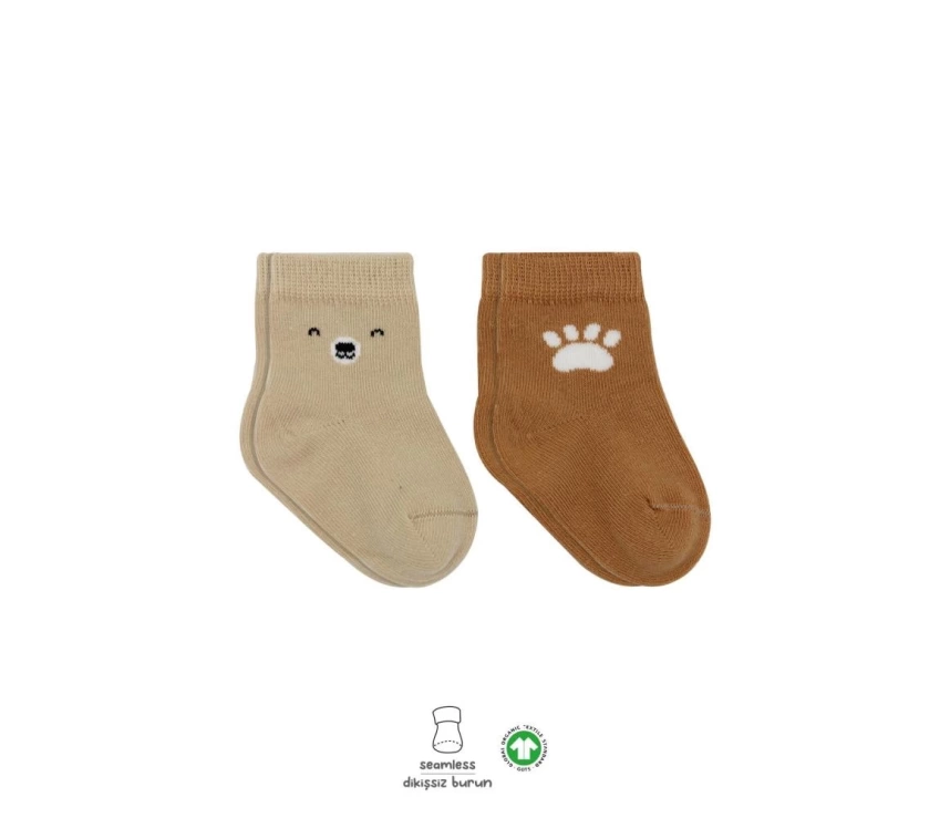 Nessiworld Bistyle Bear Penye Soket Çorap 2Li BS10116 Bej