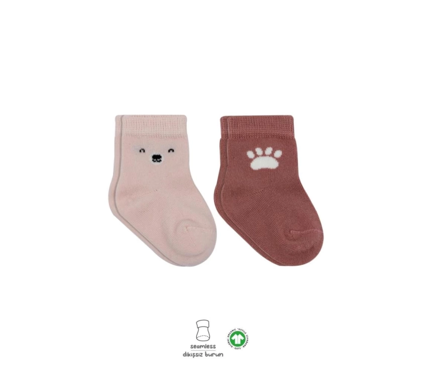 Nessiworld Bistyle Bear Penye Soket Çorap 2Li BS10116 Pembe