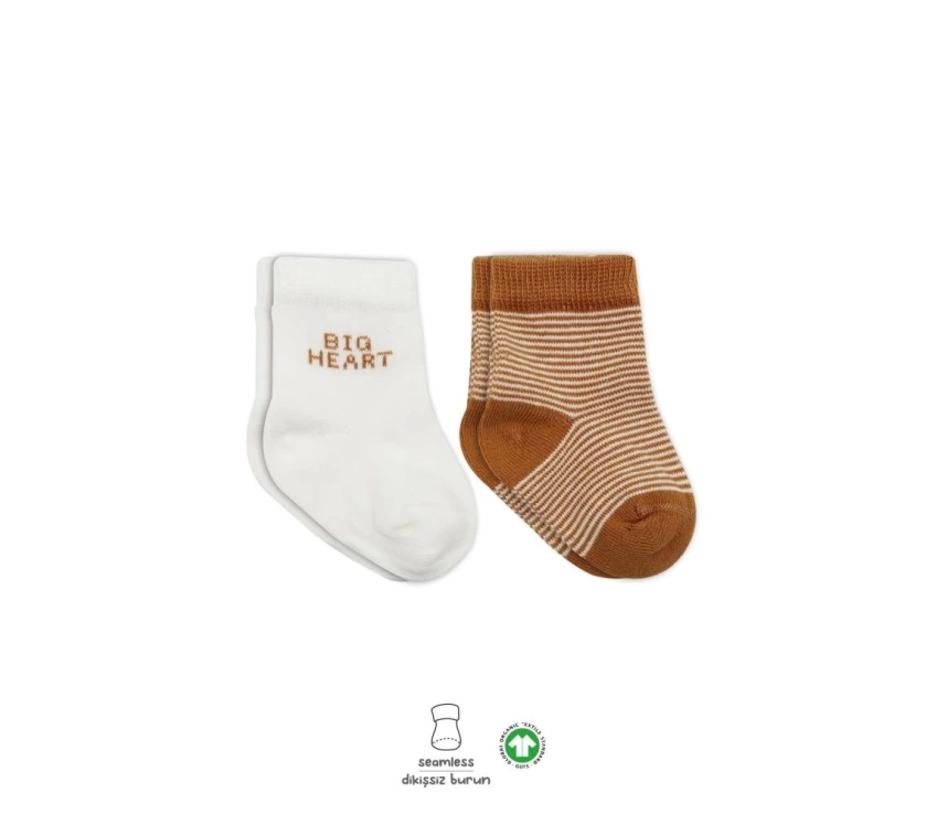Nessiworld Bistyle Big Heart Penye Soket Çorap 2Li BS10117 Hardal