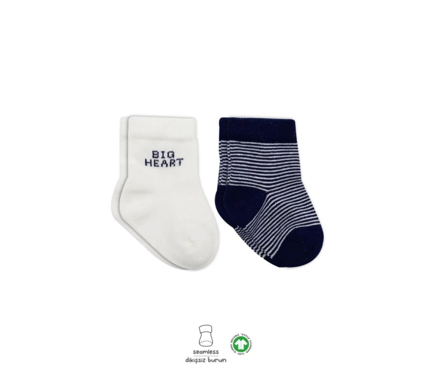 Nessiworld Bistyle Big Heart Penye Soket Çorap 2Li BS10117 Lacivert