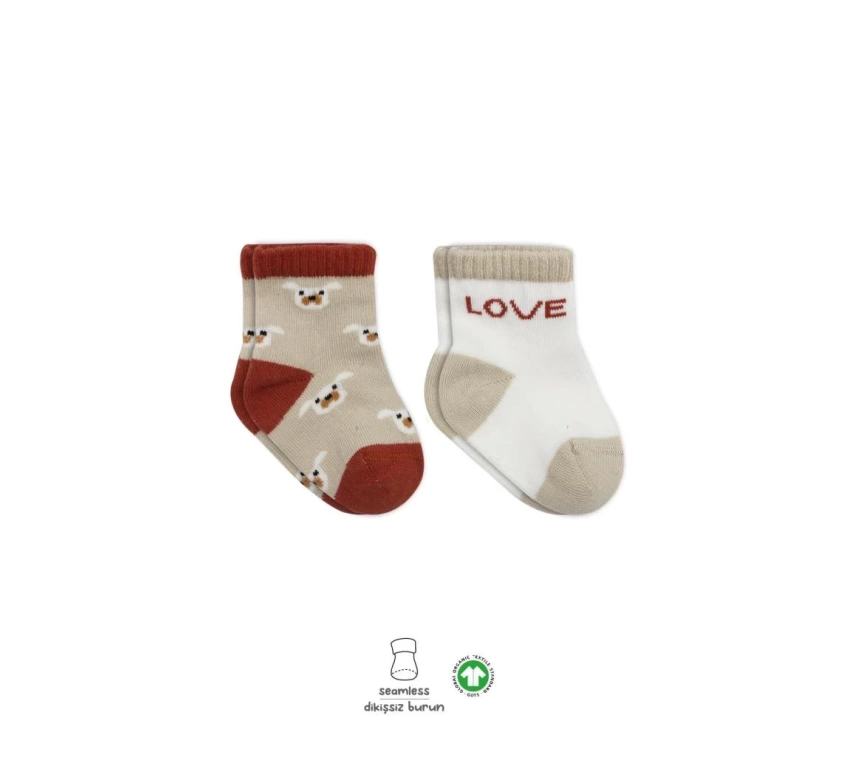 Nessiworld Bistyle Love Dog Penye Soket Çorap 2Li BS10118 Bej