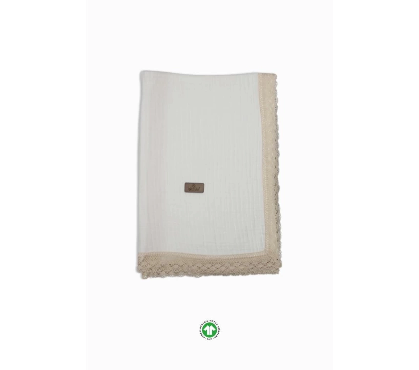 Nessiworld Bistyle Organik Müslin 80x90 Fistolu Battaniye 70112 Ekru