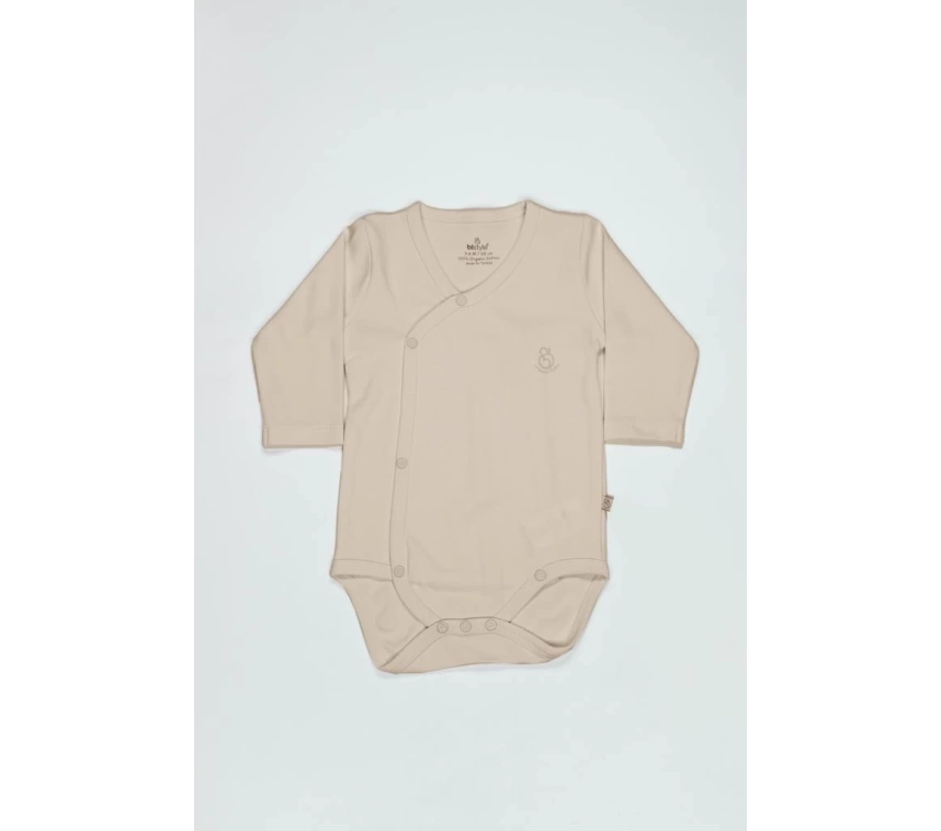 Nessiworld Bistyle Organik Natural Basic Style Kruvaze Uzun Kol Body BS17102 Bej