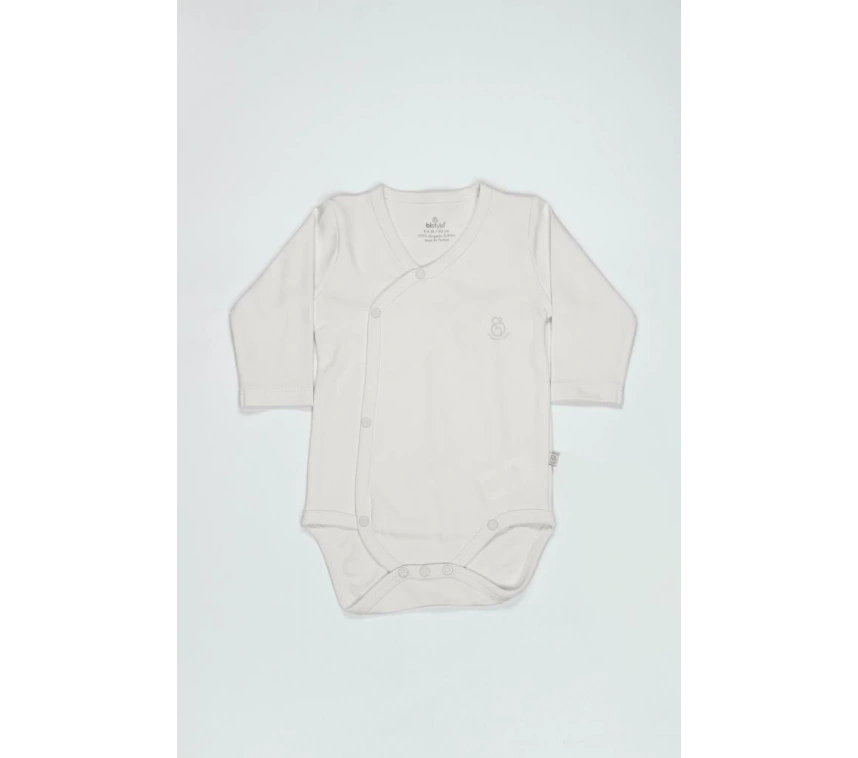 Nessiworld Bistyle Organik Natural Basic Style Kruvaze Uzun Kol Body BS17102 Ekru