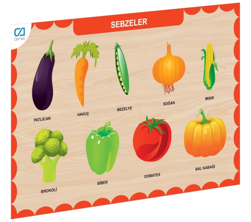 Nessiworld CAAHS-3205 CA GAMES AHŞAP SEBZELER BUL-TAK
