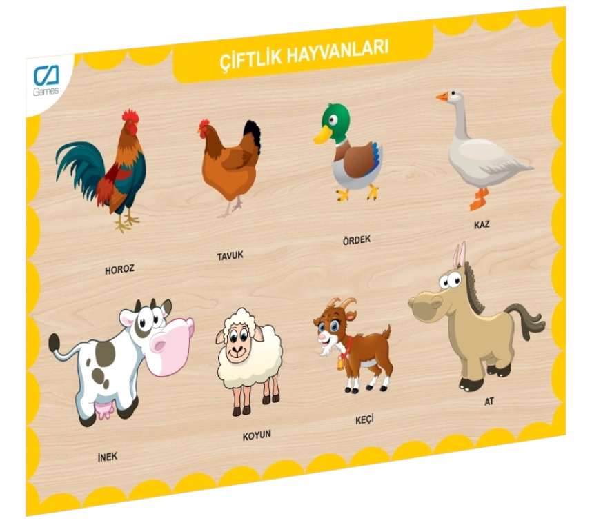 Nessiworld CAAHS-3211 CA GAMES AHŞAP ÇİFTLİK HAYVANLARI BUL-TAK