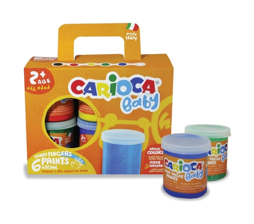 Nessiworld Carioca Bebek Parmak Boyası 6Lı 6x80 ml Süper Yıkanabilir +2 Yaş