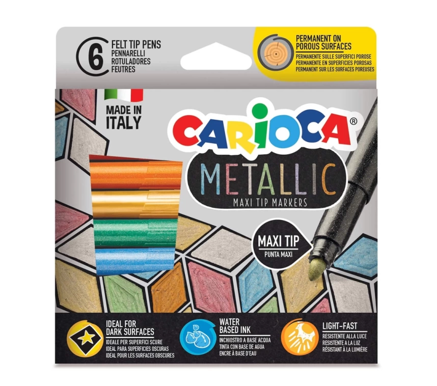 Nessiworld Carioca Metalik Jumbo Keçeli Kalem 6Lı