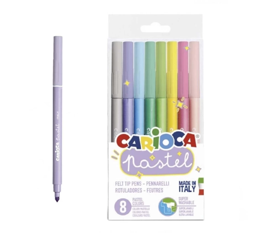 Nessiworld Carioca Pastel Süper Yıkanabilir Keçeli Boya Kalemi 8li