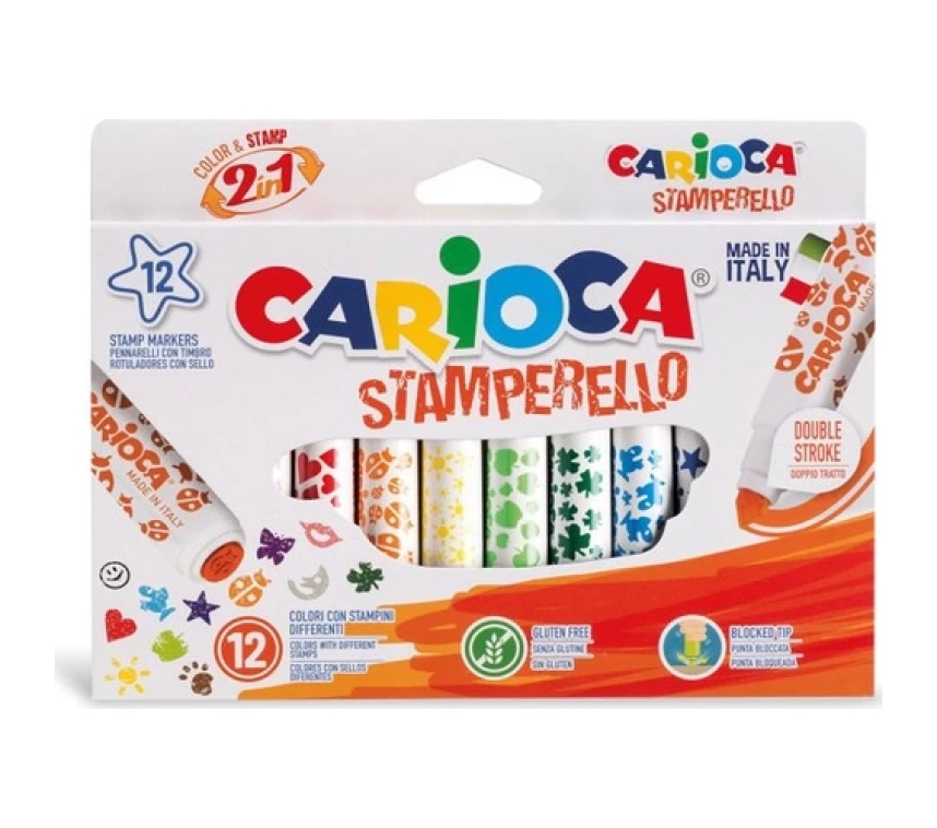 Nessiworld Carioca Stamperello Yıkanabilir Keçeli Boya Kalemi 12Li