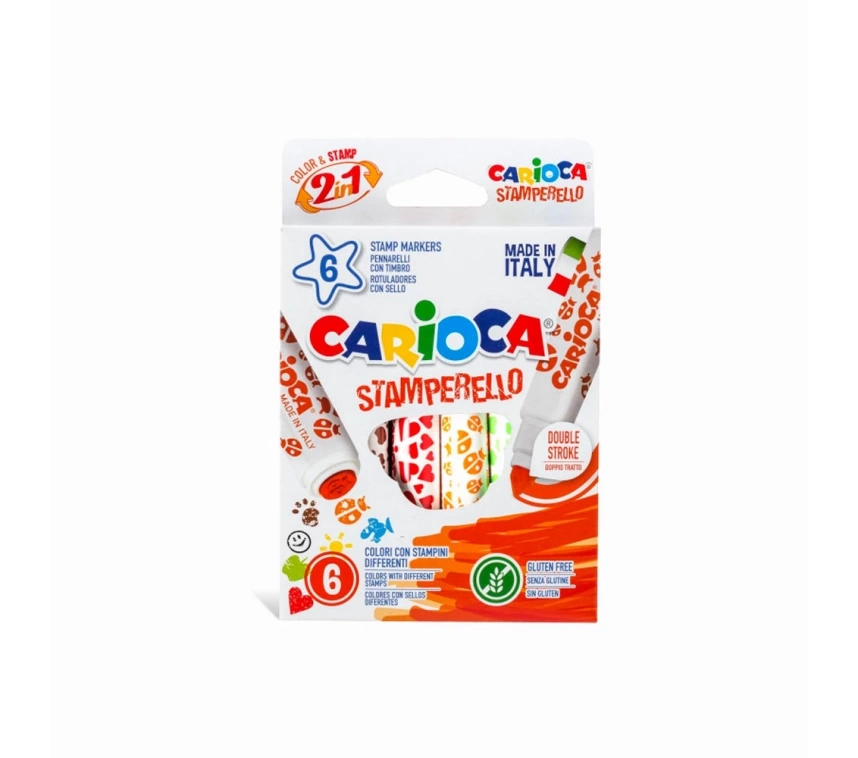 Nessiworld Carioca Stamperello Yıkanabilir Keçeli Boya Kalemi 6Lı