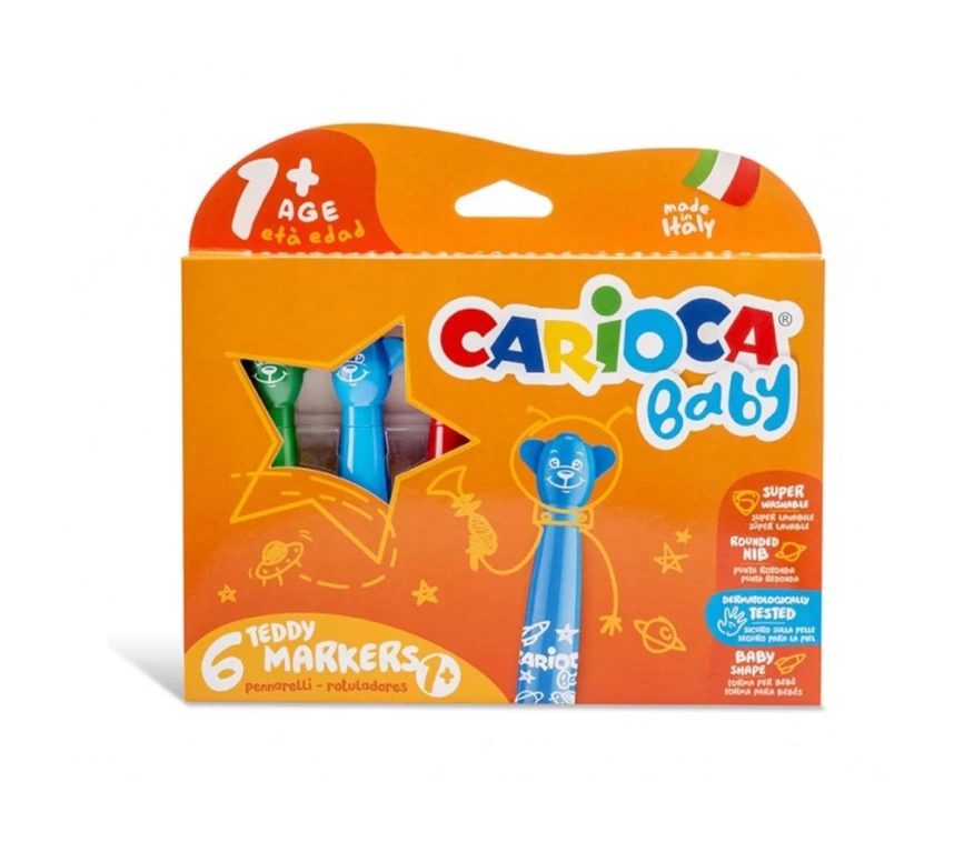 Nessiworld Carioca Teddy Jumbo Keçeli Boya Kalemi 6lı