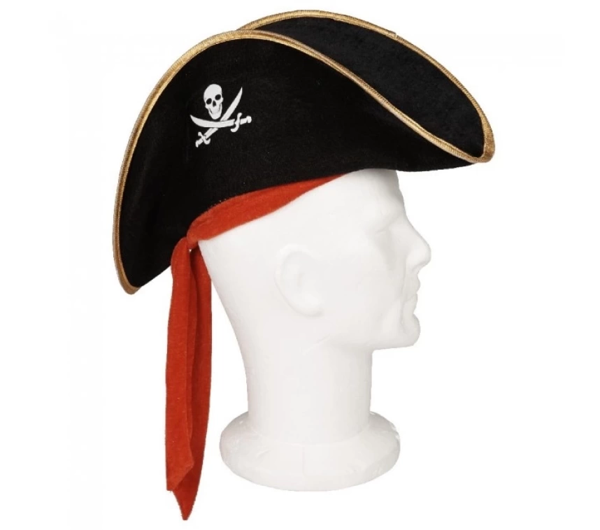 Nessiworld Çocuk Boy Kadife Jack Sparrow Denizci Kaptan Jack Korsan Şapkası 45x16 cm