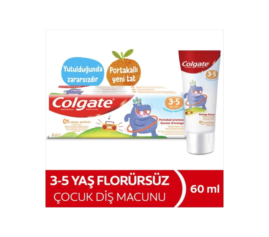 Nessiworld Colgate Kids Portakal Aromalı Florürsüz Diş Macunu 3-5 Yaş 60 ml