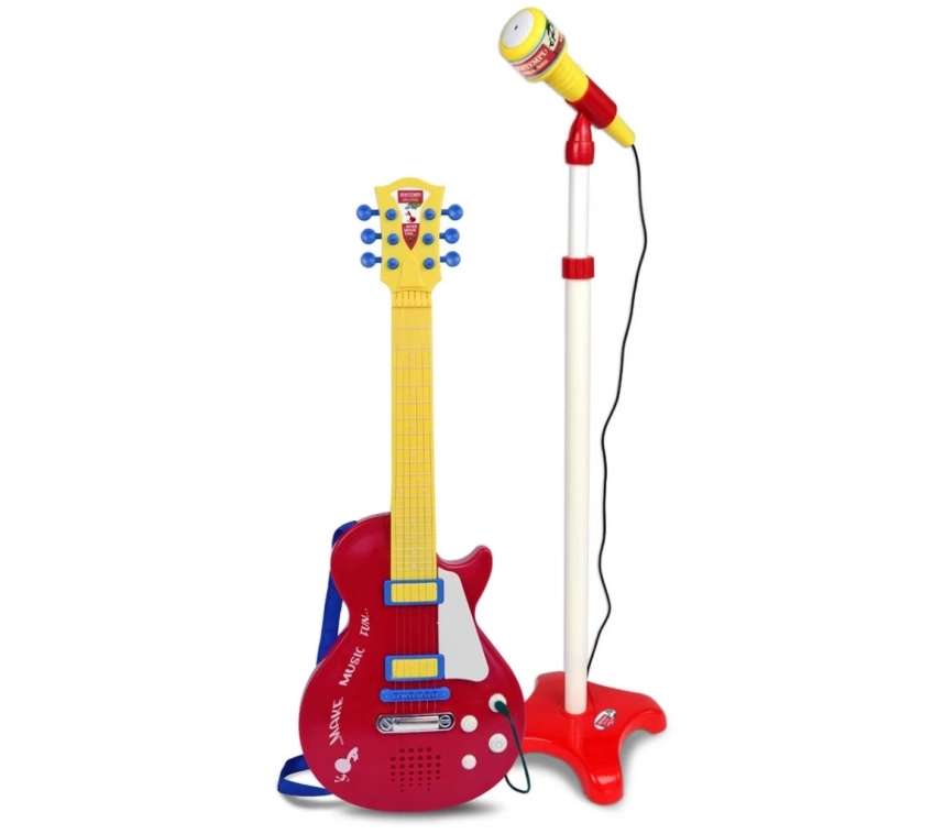 Nessiworld Elektronik Ayaklı Mikrofonlu Gitar Seti Kırmızı