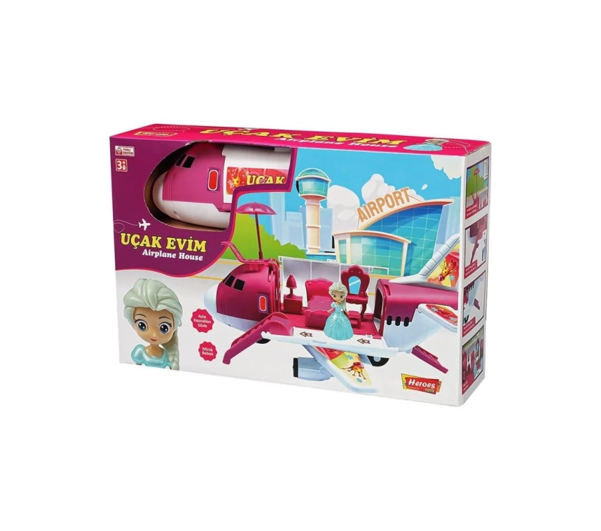 Nessiworld  ERN-2013 Heroes Toys Uçak Ev Bebek Seti - Eren Oyuncak