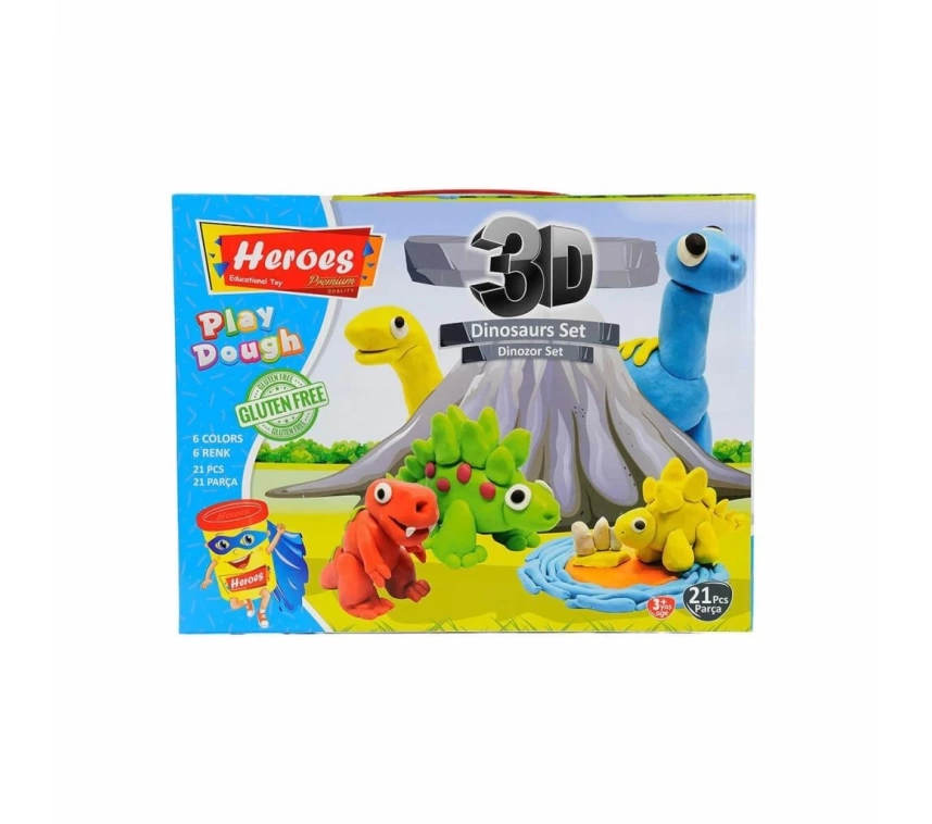 Nessiworld ERN-568 Heroes 3D Dinazor Oyun Hamur Seti - Eren Oyuncak