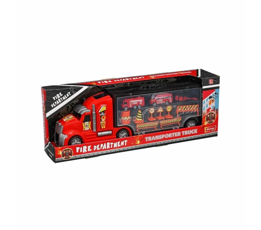 Nessiworld  ERN-875 Heroes Toys Çantalı İtfaiye Taşıyıcı Tır Seti - Eren Oyuncak