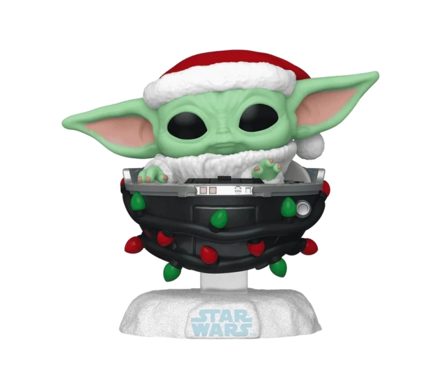 Nessiworld Funko POP Star Wars Holiday Grogu with Santa Hat in Pram
