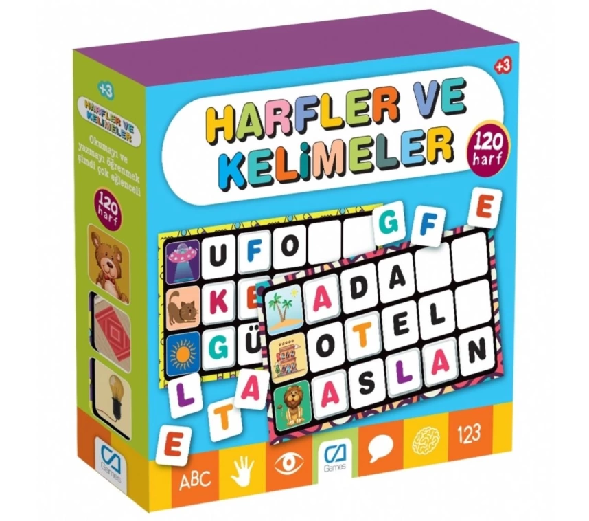 Nessiworld  Games Harfler ve Kelimeler Eğitici Kartlar 120 Harf 5129